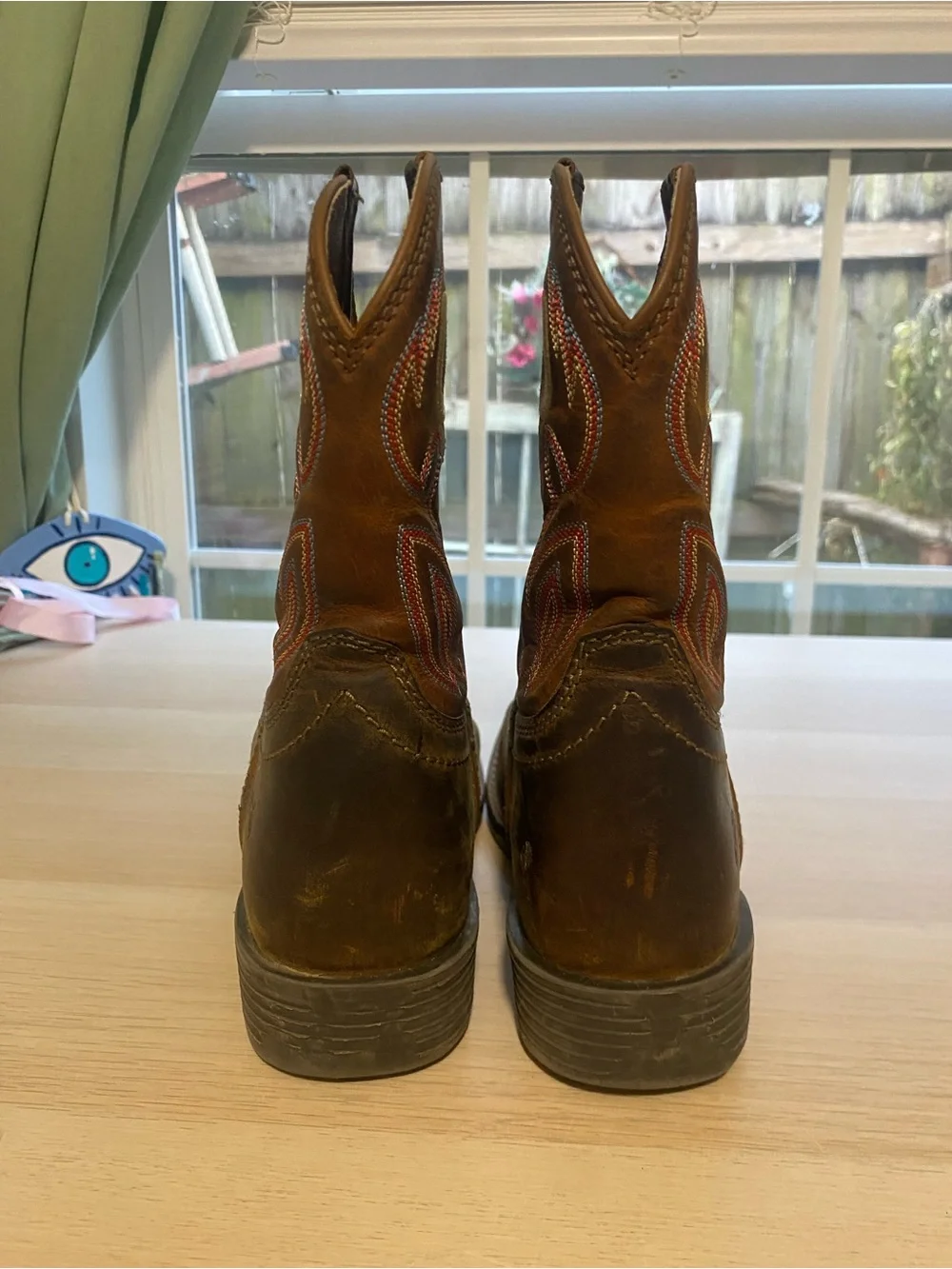 Kids Size 3 Justin Boots Brown Leather Western Boot